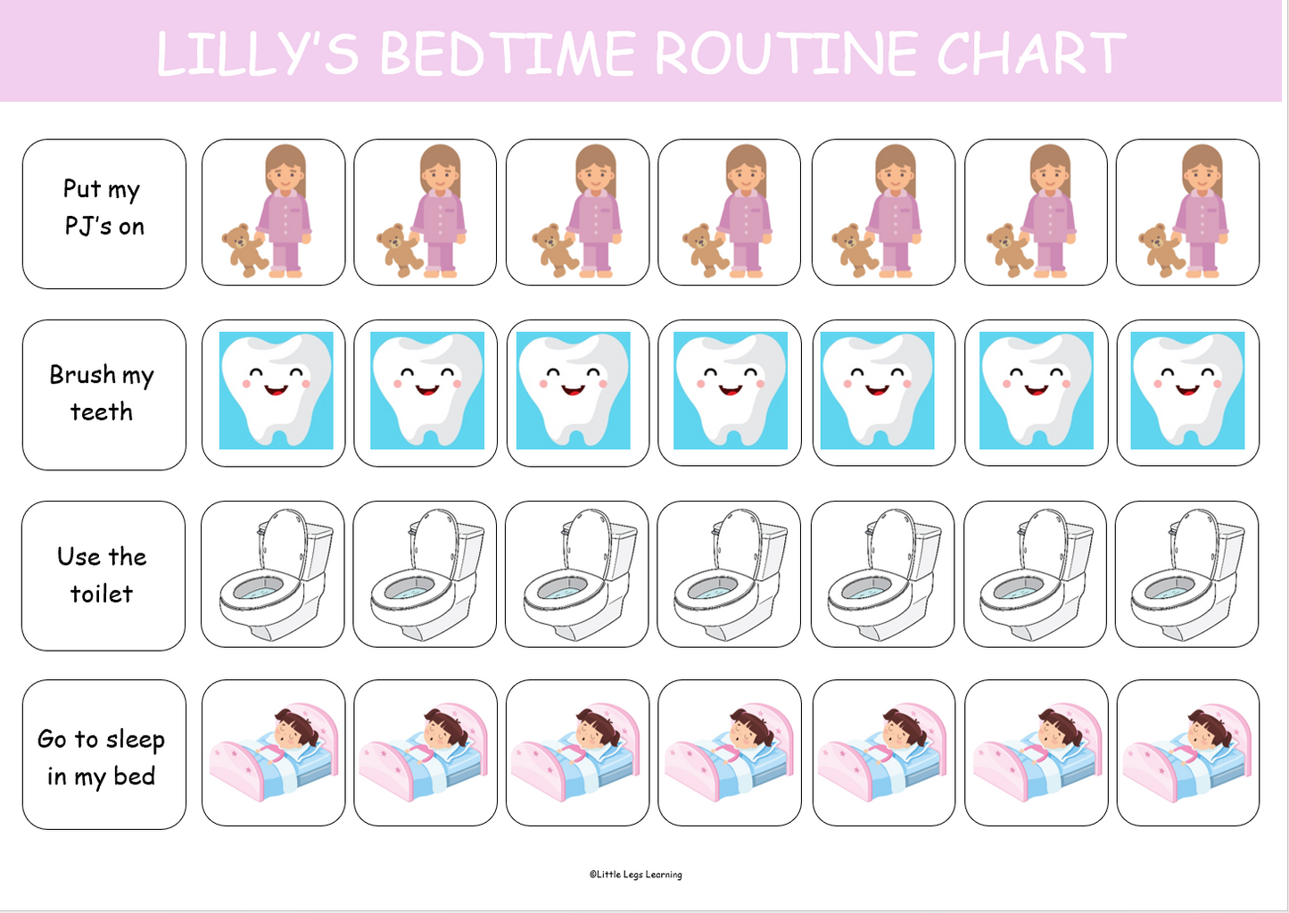 Bedtime Reward Chart